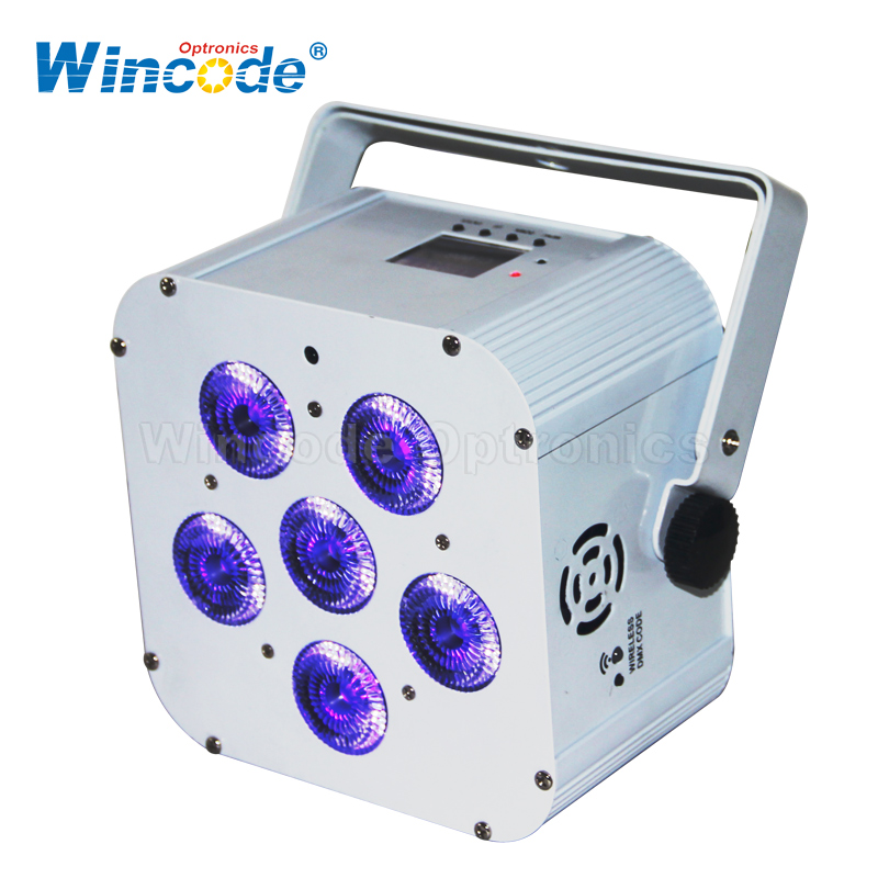 6 × 18 W RGBWA + UV 6 in 1 Luce par LED wireless alimentata a batteria